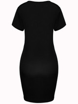 Casual Round Neck Stylish Skull Printed Mini Bodycon Dress