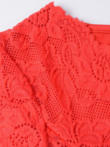 Casual Courtly Patchwork V-Neck Hollow Out Plain Bodycon Dress