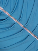 Hot Deep V-Neck Zips Plain Ruched Bodycon Dress