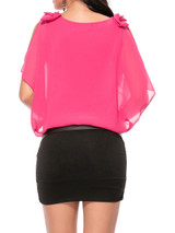 Casual Bowknot Patchwork Color Block Belt Mini Bodycon Dress