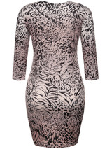Casual Round Neck Animal Printed Leopard Bodycon Dress