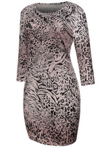 Casual Round Neck Animal Printed Leopard Bodycon Dress