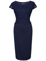 Casual Designed Graceful Round Neck Hollow Out Solid Bodycon Dress