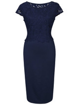 Casual Designed Graceful Round Neck Hollow Out Solid Bodycon Dress