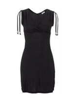 Casual Surplice Tie Plain Cotton Bodycon Dress