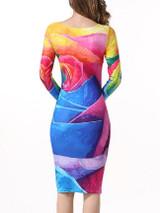 Casual Stunning Round Neck Color Block Bodycon Dress Casual Stunning Round Neck Color Block Bodycon Dress