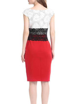Casual One Shoulder Dacron Patchwork Bodycon Dress