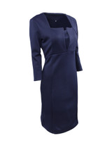 Casual Square Neck Slit Plain Formal Bodycon Dress