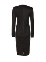 Casual Turn Down Collar Chic Slit Vertical Striped Bodycon Dress