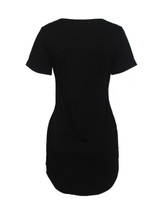 Casual Deep V-Neck Lace-Up Curved Hem Printed Bodycon Dress