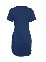 Casual Deep V-Neck Lace-Up Curved Hem Printed Bodycon Dress