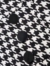 Casual Sweet Heart Decorative Button Split Houndstooth Bodycon Dress