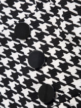 Casual Sweet Heart Decorative Button Split Houndstooth Bodycon Dress