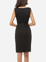 Casual Patchwork Plaid Zips Elegant Round Neck Bodycon-dress