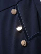 Casual Decorative Buttons V Neck Dacron Plain Bodycon Dress