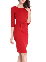 Casual Captivating Round Neck Plain Pleated Bodycon Dress