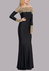 New Black Patchwork Lace Draped Off Shoulder Bridesmaid Mermaid Prom Evening Party Maxi Dress