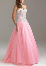 Pink Patchwork Silver Sequin Bandeau Pleated Drawstring Irregular Maxi Dress