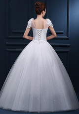 White Patchwork Lace Grenadine Tulle Tutu Elegant Wedding Gowns Maxi Dress