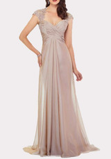 Khaki Patchwork Lace Cut Out Pleated Backless Cocktail Party Maxi Dress