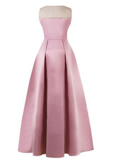 Apricot Pleated Lace Tutu Banquet Bridesmaid Elegant Party Maxi Dress