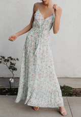 Light Green Sashes Spaghetti Strap Backless V-neck Bohemian Sweet Maxi Dress Light Green Sashes Spaghetti Strap Backless V-neck Bohemian Sweet Maxi Dress