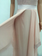 Pink Patchwork Lace Irregular Grenadine Zipper Homecoming Party Maxi Dress For Wedding