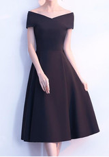 Black Draped Off Shoulder Backless A-Line Banquet Elegant Party Maxi Dress