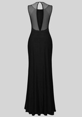 Black Patchwork Irregular Round Neck Sleeveless Maxi Dress