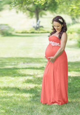 Nacarat Off Shoulder Draped Backless Off Shoulder Sashes Maternity Vintage Maxi Dress