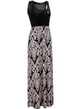 Casual Round Neck Printed Sleeveless Swing Maxi Dress