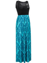 Casual Round Neck Printed Sleeveless Swing Maxi Dress