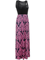 Casual Round Neck Printed Sleeveless Swing Maxi Dress