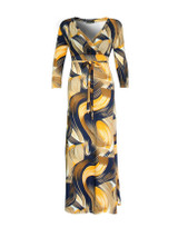 Casual V-Neck Printed Plus Size Maxi Dress
