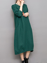 Casual Sweet Heart Plain Blend Maxi Dress