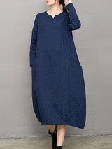 Casual Sweet Heart Plain Blend Maxi Dress
