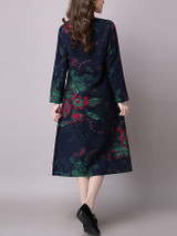 Casual V-Neck Printed Remarkable Loose Maxi Dress