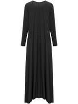 Casual Loose High-Low Round Neck Plain Maxi Dress