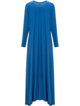 Casual Loose High-Low Round Neck Plain Maxi Dress