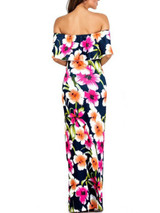 Casual Off Shoulder Flounce Multi-Color Floral Printed Maxi Dress