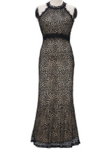 Casual Halter Hollow Out Lace Mermaid Maxi Dress