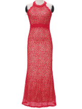 Casual Halter Hollow Out Lace Mermaid Maxi Dress