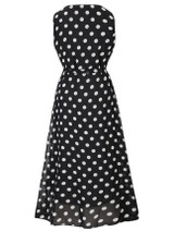 Casual Round Neck Polka Dot Chiffon Maxi Dress