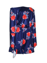 Casual Bell Sleeve Off Shoulder Ruffled Hem Floral Printed Romper