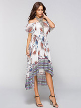 Off-the-shoulder Bohemia Midi Dress