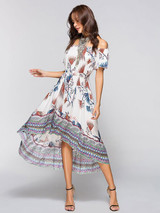 Off-the-shoulder Bohemia Midi Dress
