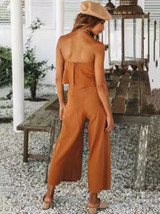Off Shoulder Solid Falbala Bohemia Jumpsuits