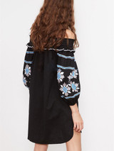 Pretty Embroidery Off-the shoulder Tassels Mini Dress