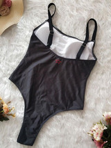 Solid Off-the-shoulder One-piece Swimwear