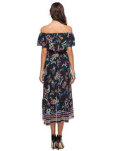 Asymmetric Off-the-shoulder Bohemia Midi Dress